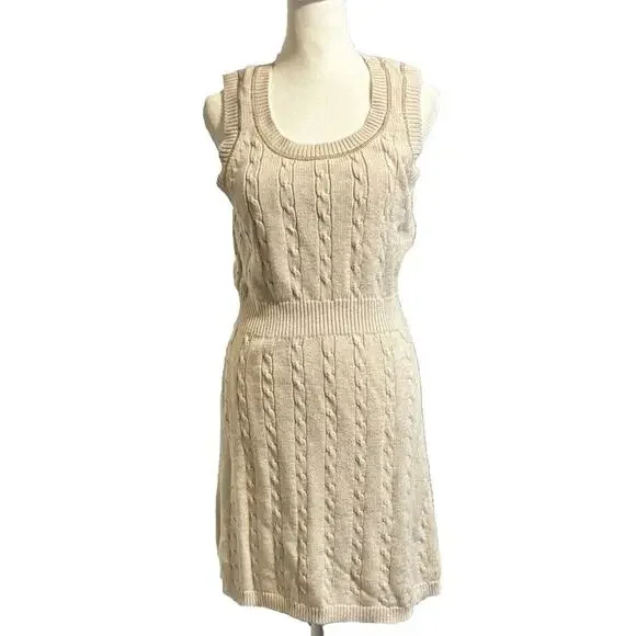 Athleta Womans Medium Cable Knit Sweater Dress Classic Retro Casual Academia - Picture 1 of 10